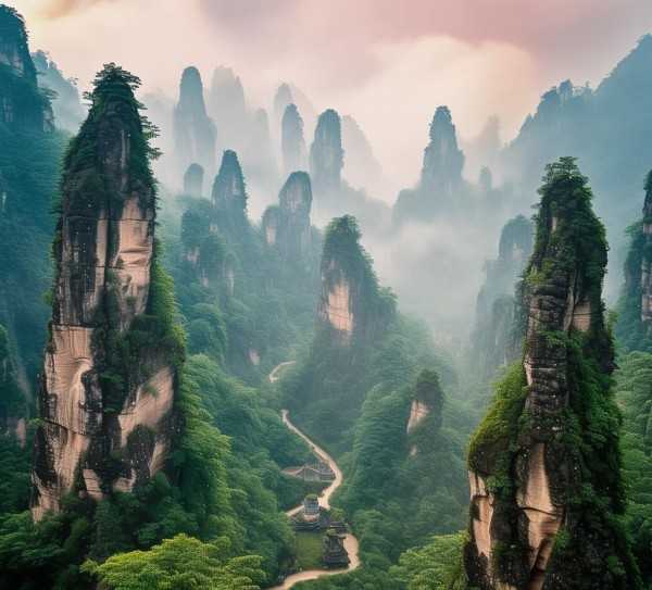 张家界奇观，自然与人文的奇妙融合之旅,探秘湖南家界，大自然的鬼斧神工与人文历史的交融之旅,旅游,探秘,第1张