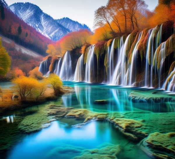 九寨沟，大自然的奇幻画卷，人间仙境之旅,九寨沟，大自然的奇幻画卷，人间仙境的旅游胜地,旅游,旅游胜地,第1张
